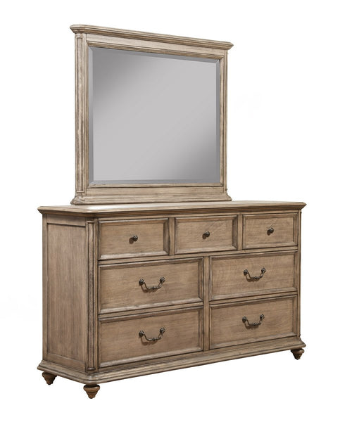 Alpine Furniture Melbourne Wood Mirror in French Truffle (Brown)