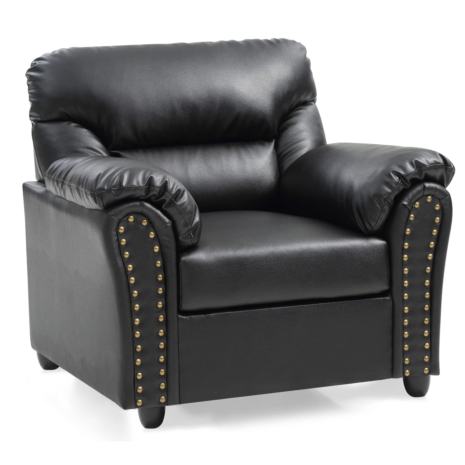 Glory Furniture Olney Faux Leather Chair in Black Glory Furniture Olney Faux Leather Chair in Black