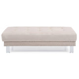 Glory Furniture Derek Velvet Ottoman in Beige