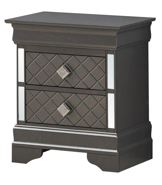 Glory Furniture Verona G6702-N Nightstand, Metalic Charcoal
