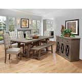 Alpine Furniture Newberry Set of 2 Parson Chairs in Weathered Natural (Brown)