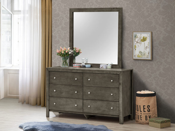 GLORY FURNITURE Burlington Mirror in Gray