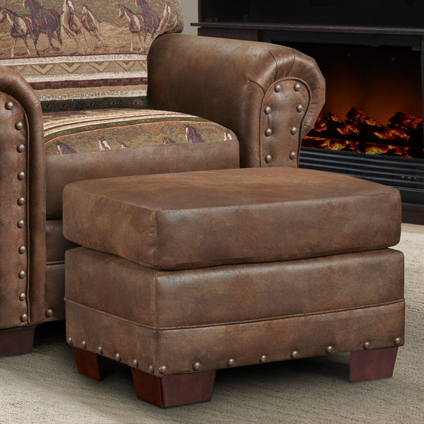 American Furniture Classics Model Buckskin ottoman Pinto Brown
