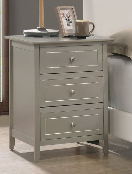 Glory Furniture Daniel G1303-N Nightstand , Silver Champagne