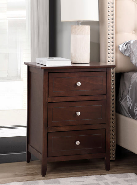 Glory Furniture Daniel G1312-N-25 3 Drawer Nightstand , Cappuccino