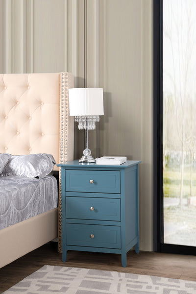 Glory Furniture Daniel G1316-N-80 3 Drawer Nightstand , Teal