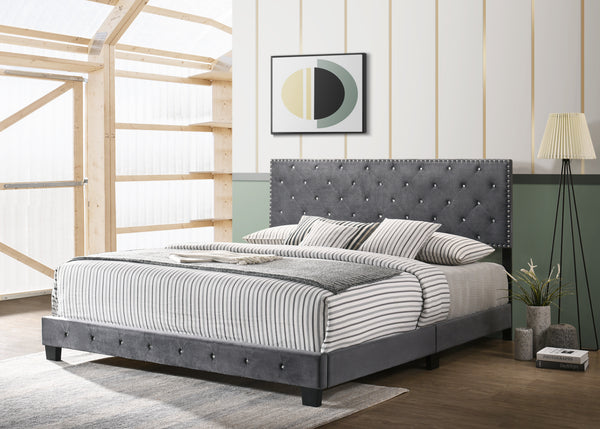 Glory Furniture Suffolk G1401-KB-UP King Bed , GRAY