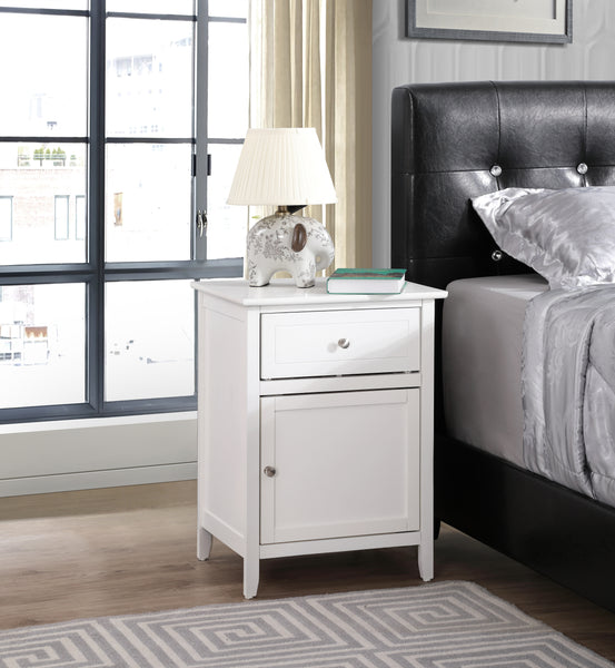 Glory Furniture Izzy G1417-N-90 1 Drawer /1 Door Nightstand , White
