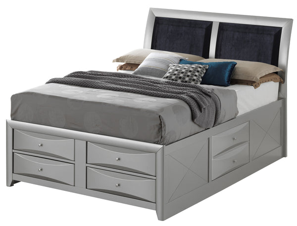 Glory Furniture Marilla G1503I-KSB4 King Storage Bed , Silver Champagne