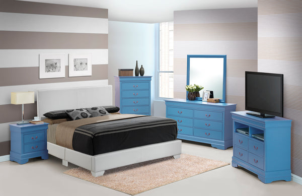 Glory Furniture Aaron G1890-QB-UP Queen Bed , WHITE