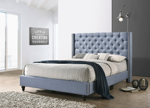 Glory Furniture Julie G1951-QB-UP Queen Upholstered Bed , BLUE