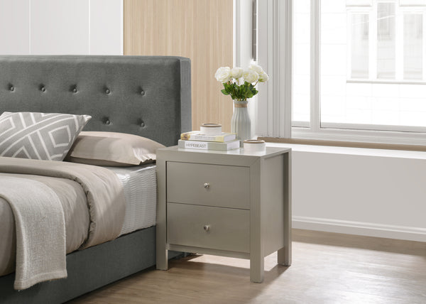 Glory Furniture Burlington G2403-N Nightstand , Silver Champagne