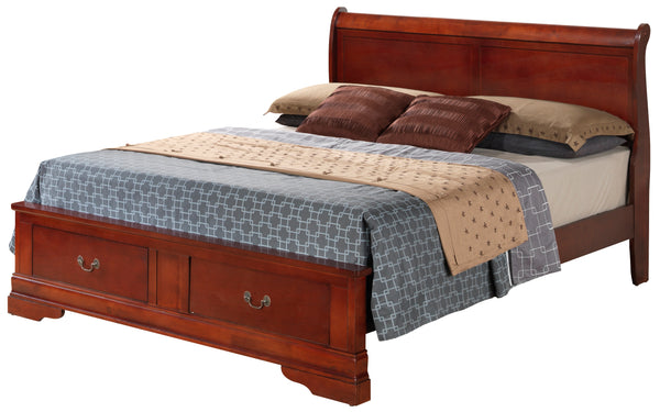 Glory Furniture Louis Phillipe G3100D-QSB2 Queen Storage Bed , Cherry