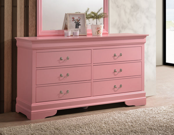 Glory Furniture Louis Phillipe G3104-D Dresser , Pink