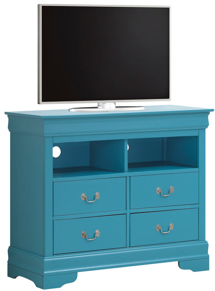 Glory Furniture Louis Phillipe G3180-TV Media Chest , Teal