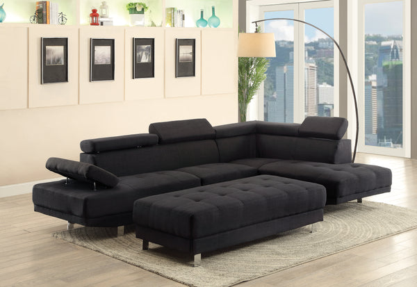 Glory Furniture Riveredge G441-SC Sectional ( 2 Boxes) , BLACK