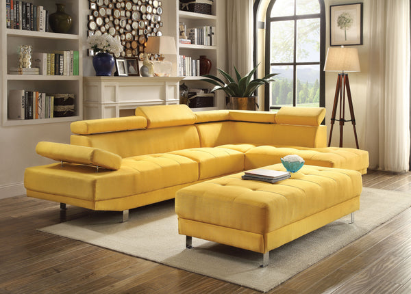 Glory Furniture Riveredge G446-SC Sectional ( 2 Boxes) , YELLOW