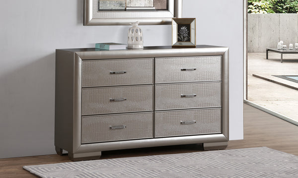 Glory Furniture Kat G5600-D Dresser , Silver Champagne