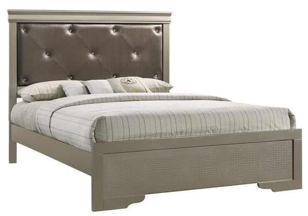 Glory Furniture Lorana G6500B-QB2 Queen Bed , Silver Champagne