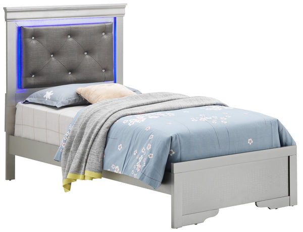 Glory Furniture Lorana G6500C-TB3 Twin Bed , Silver Champagne