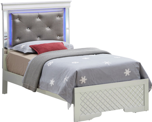 Glory Furniture Verona G6700C-TB3 Twin Bed , Silver Champagne