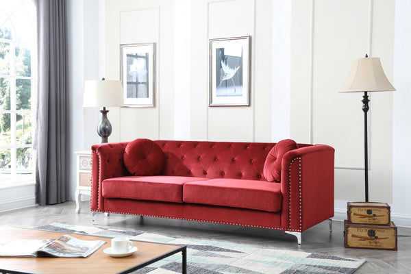 Glory Furniture Pompano G789A-S Sofa ( 2 Boxes ) , BURGUNDY