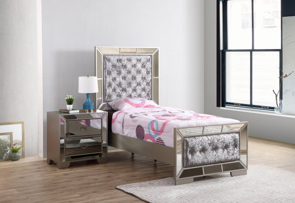 Glory Furniture Hollywood Hills G8105A-TB Twin Bed , Silver Champagne