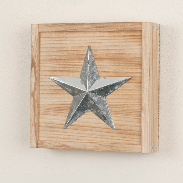 OS Home and Office Solid Wood Wall Hanging Decorative Hidden Compartment for Keys and Other Small Items Display Cabinet, Distressed Natural Finish