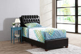 Glory Furniture Marilla Faux Leather Upholstered Twin Bed in Dark Brown