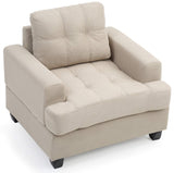 Glory Furniture Sandridge Microsuede Chair in Vanilla