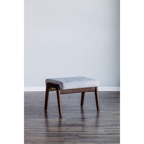 Alpine Furniture Zephyr Slate Wood Footrest in Brown-Gray