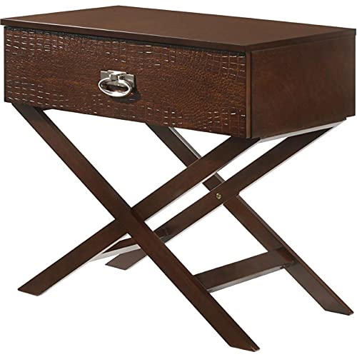 Glory Furniture Xavier 1 Drawer Nightstand in Cappuccino