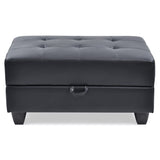 Glory Furniture Ottoman Faux Leather Storage Ottoman Black