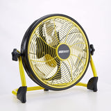 LifeSmart FGD-12C 12 Inch Rechargeable Battery Powdered Variable Speed Fan with Non Slip Feet, USB Charing Port, and Built in Carry Handle, Yellow