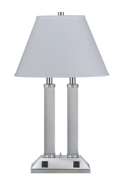 Cal Lighting LA-8003DK-1CH Transitional Two Light Table Lamp from Hotel Collection in Chrome Finish, 11.00 inches