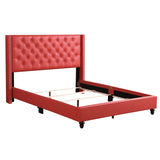 Glory Furniture Julie Faux Leather Upholstered Queen Bed in Red