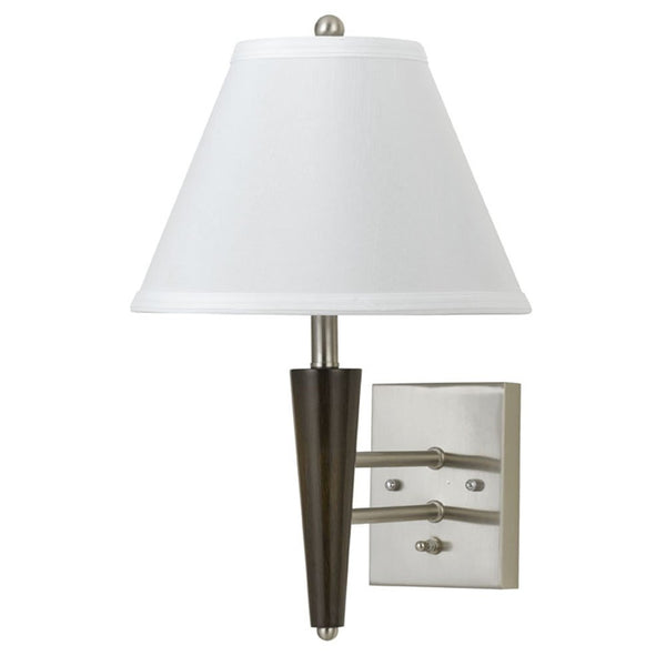 Cal Lighting LA-2025WL-1RBW One Light Wall Lamp from Hotel Collection 13.00 inches, Pwt, Nckl, B/S, Slvr