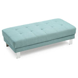 Glory Furniture Twill Oversized Ottoman Teal