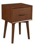 Alpine Furniture Flynn Wood 1 Drawer End Table in Acorn (Brown)