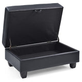 Glory Furniture Ottoman Faux Leather Storage Ottoman Black