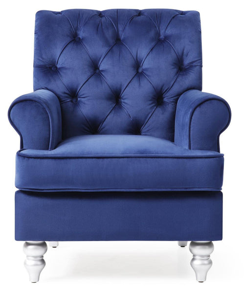 Glory Furniture Anna , Gray Accent Arm Chair, 37"H X 32"W X 35"D, Blue