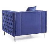 Glory Furniture Paige Velvet Chair in Blue