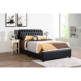 Glory Furniture Marilla Faux Leather Upholstered Full Bed in Black