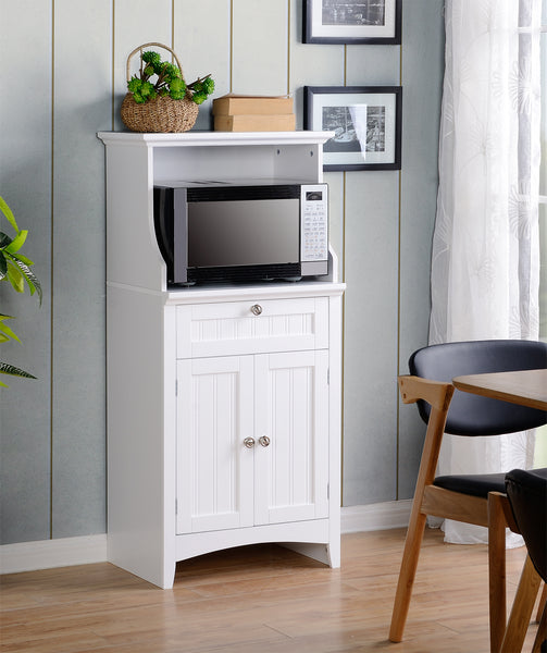 American Furniture Classics OS Home and Office Microwave/Coffee Maker Utility Cabinet Kitchen cart, White