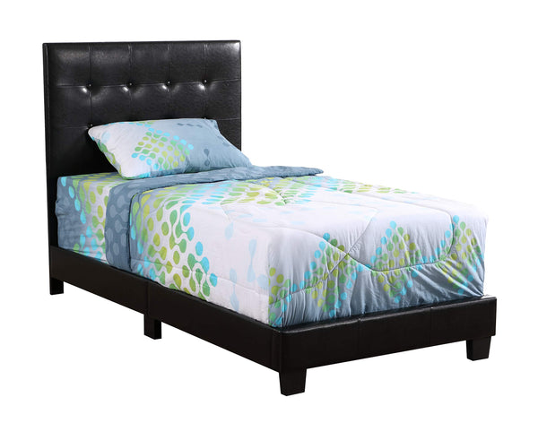 Glory Furniture Caldwell Twin, Black Upholstered bed,