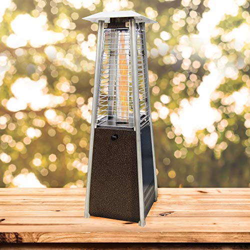 Hanover HAN0202HB Mini Modern Steel Pyramid Propane Patio Heater, Bronze