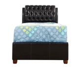 Glory Furniture Marilla Faux Leather Upholstered Twin Bed in Dark Brown