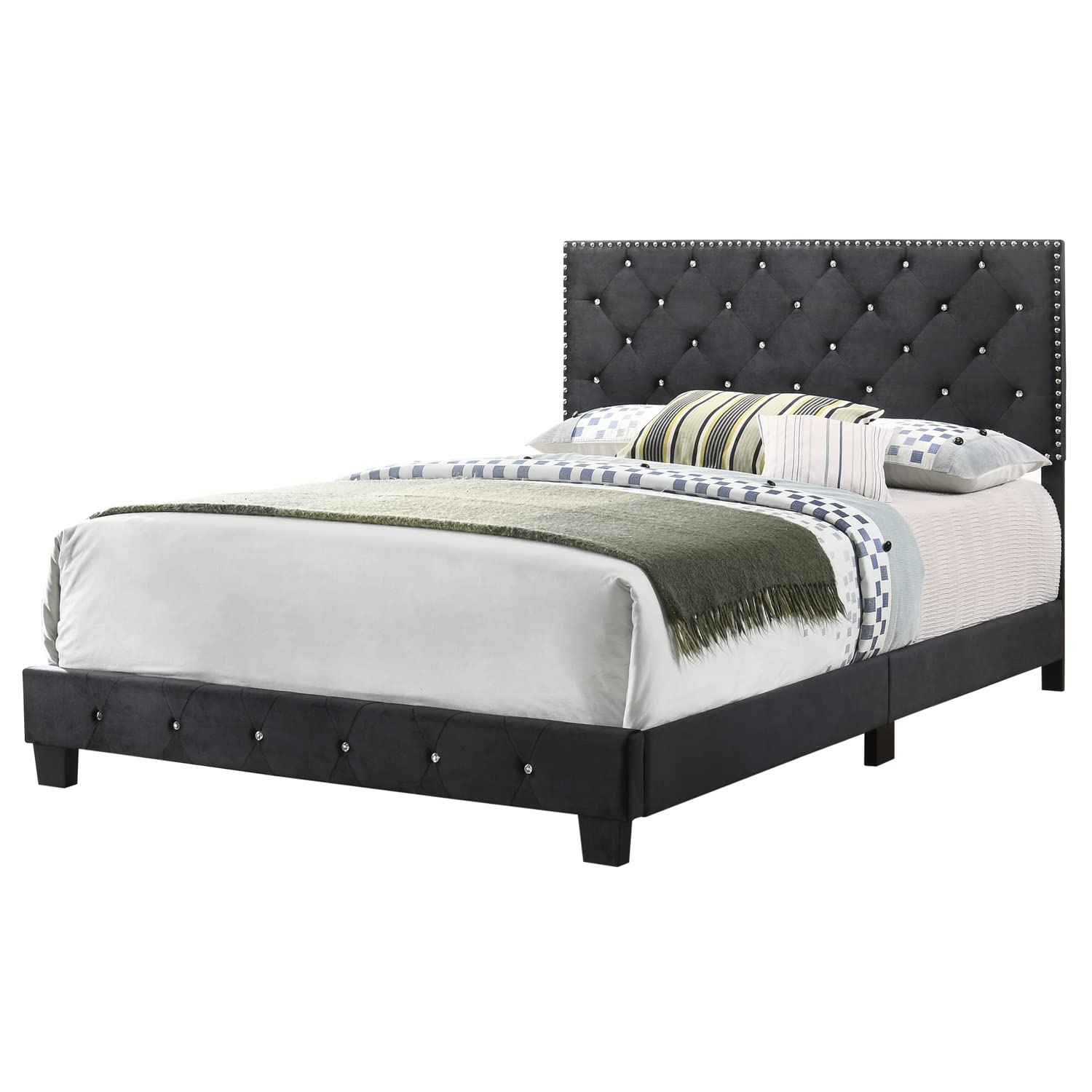 Glory Furniture Suffolk G1407-QB-UP Queen Bed, Black Glory Furniture Suffolk G1407-QB-UP Queen Bed, Black