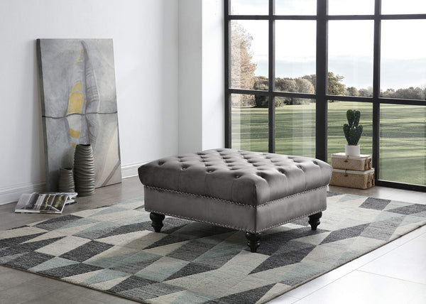 Glory Furniture Nola , Dark Gray Ottoman, 19"H X 35"W X 35"D,