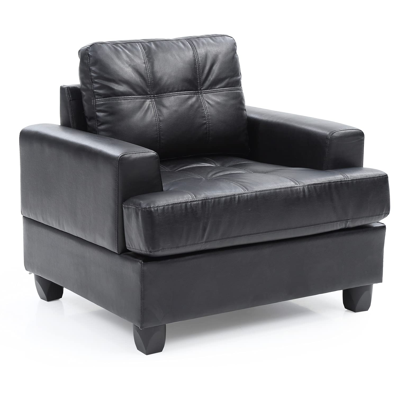 Glory Furniture Sandridge Faux Leather Chair in Black Glory Furniture Sandridge Faux Leather Chair in Black